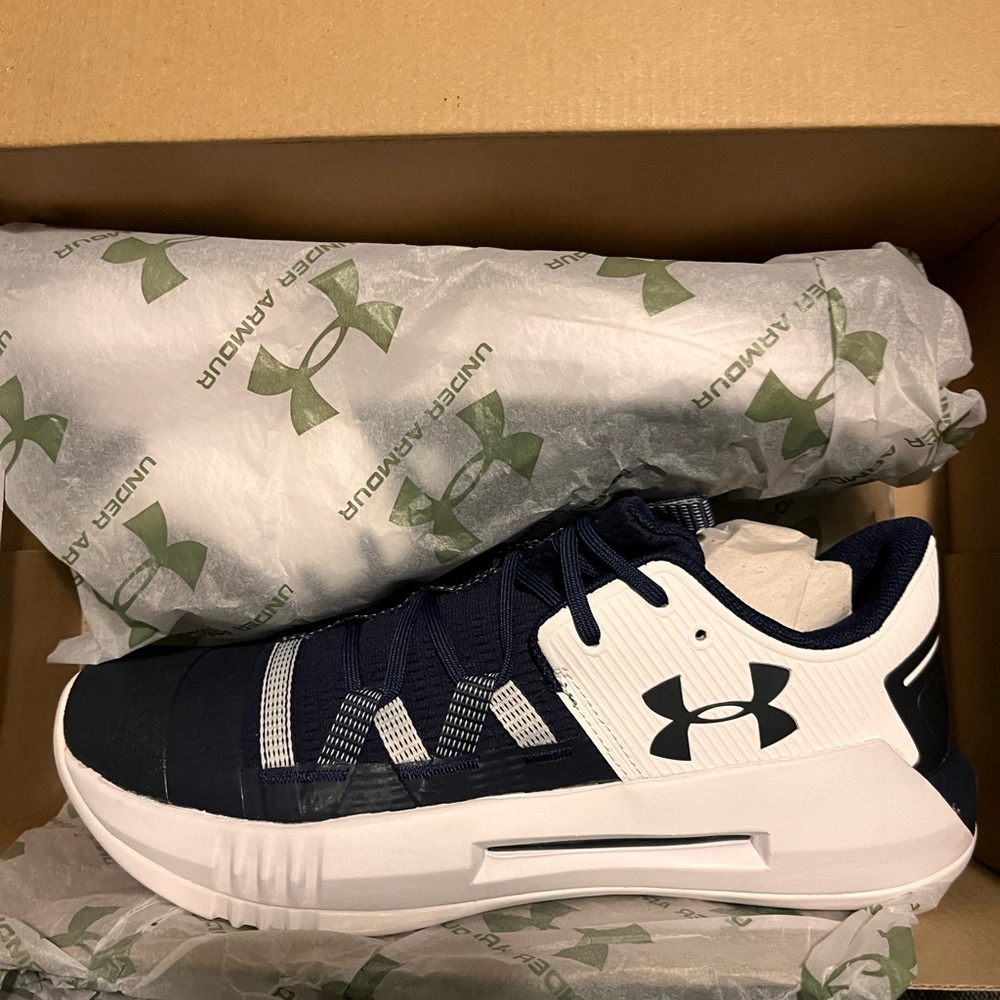 Women’s Under Armour Sneakers. Size 9.5. Navy Blue and White. New-Never Worn.